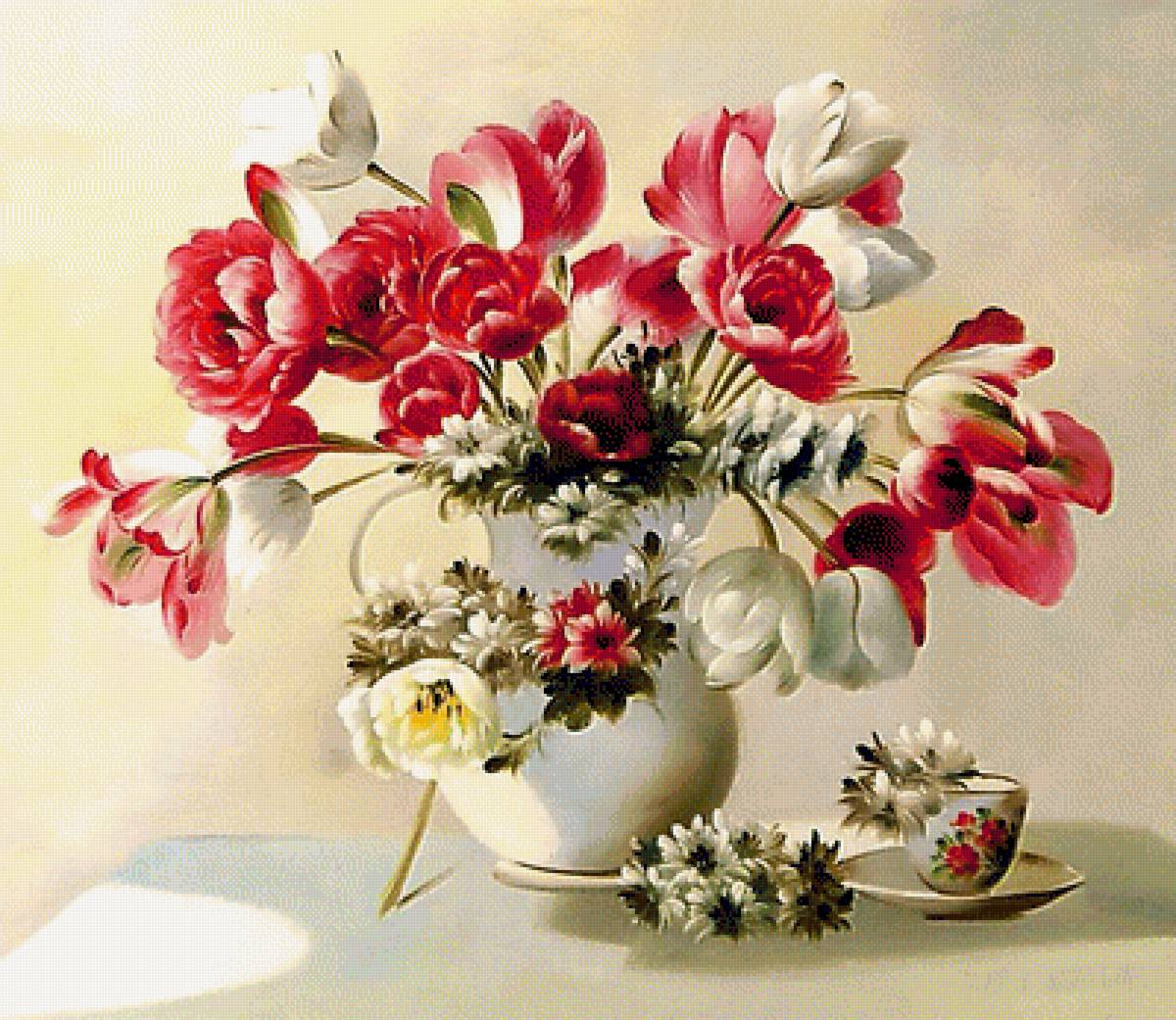 Натюрморт. - живопись., цветы, натюрморт - предпросмотр