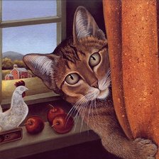 Схема вышивки «котик»