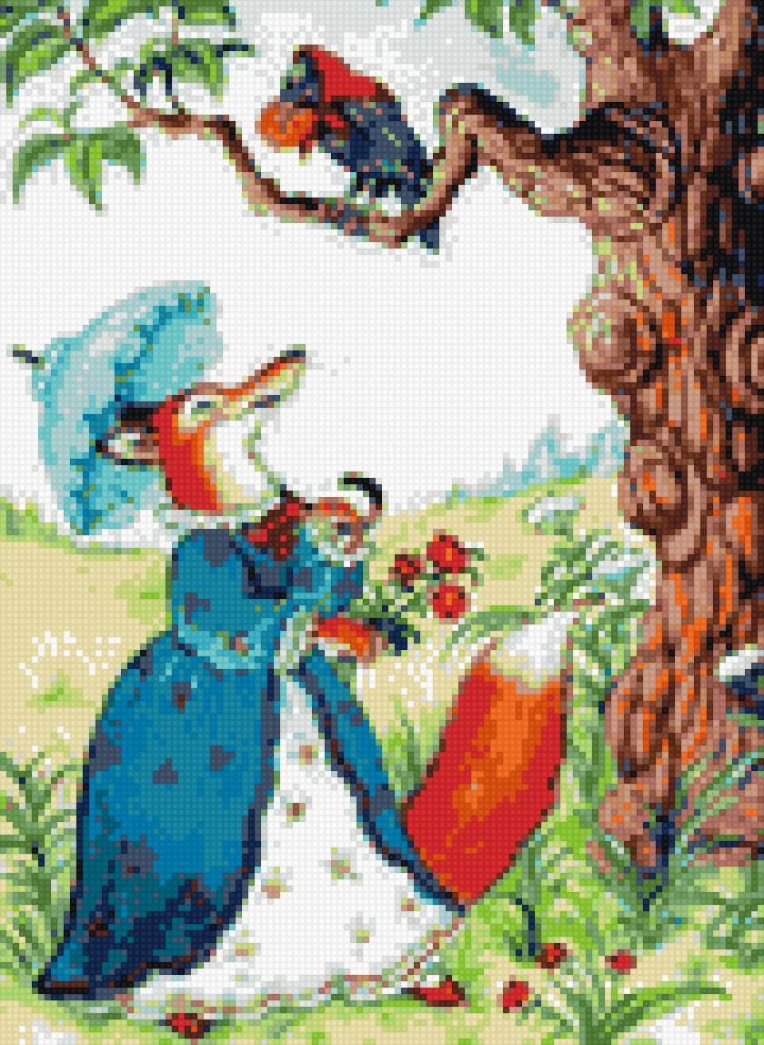 ворона и лисица - лисица, басня, рисунок, ворона, крылов - предпросмотр