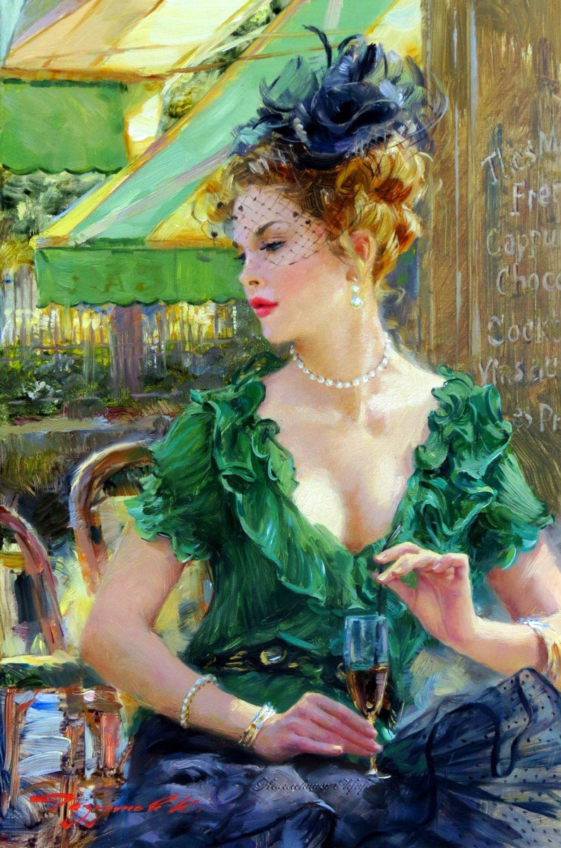 Кокетка. По картине Константина Разумова - лето, шляпка, женщина - оригинал