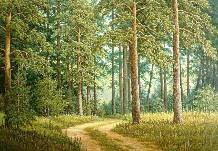 Худ. Кошелев Владислав - природа, пейзаж лето, лес - оригинал