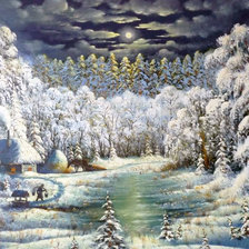 Схема вышивки «Худ. Марков ЛУННАЯ НОЧЬ»