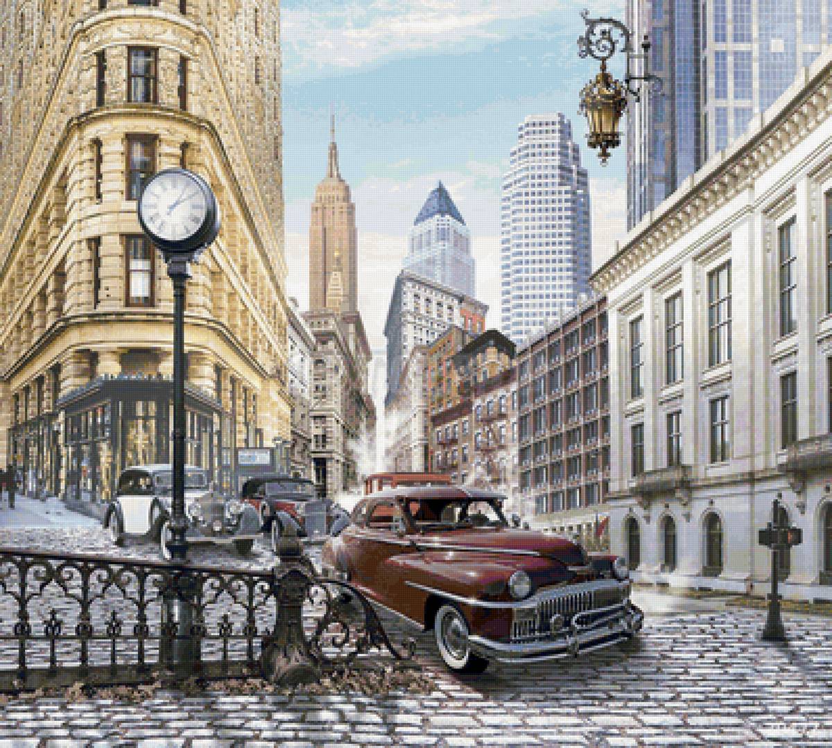 Америка 50-е годы - город, америка, улица, городской пейзаж - предпросмотр