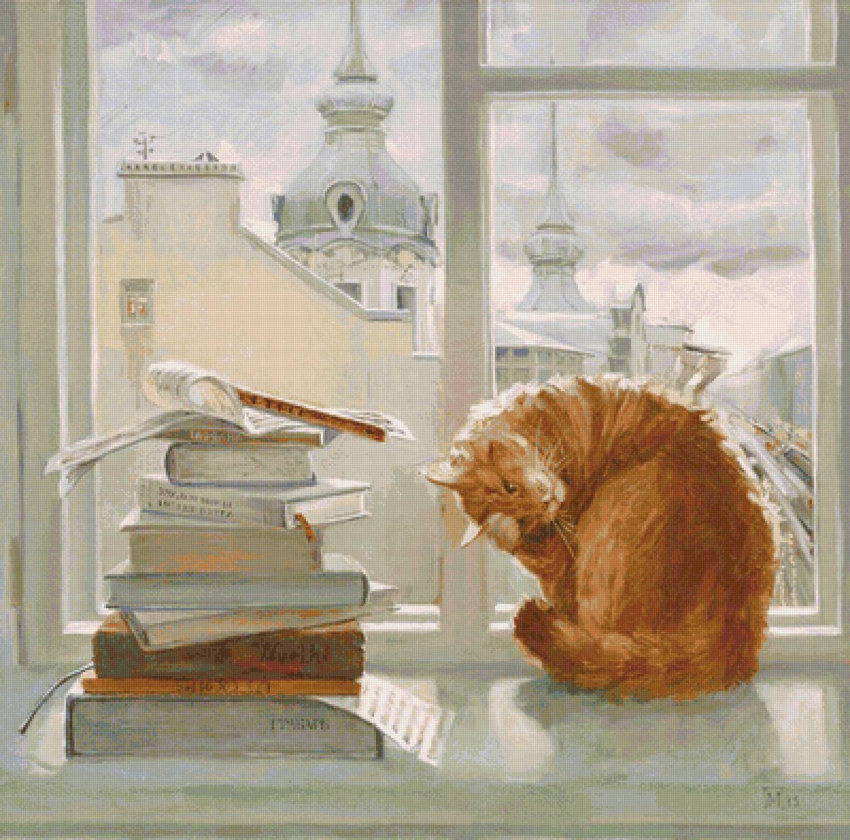 Рыжий кот - кот, кошки, природа, питер, картина - предпросмотр