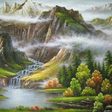 Схема вышивки «пейзаж»