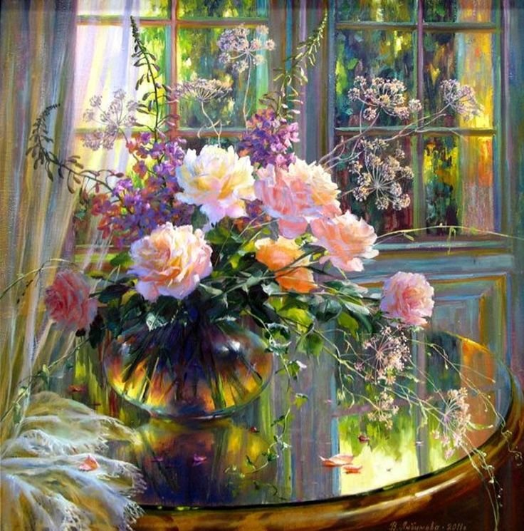 Розы в интерьере - интерьер, розы, букет - оригинал