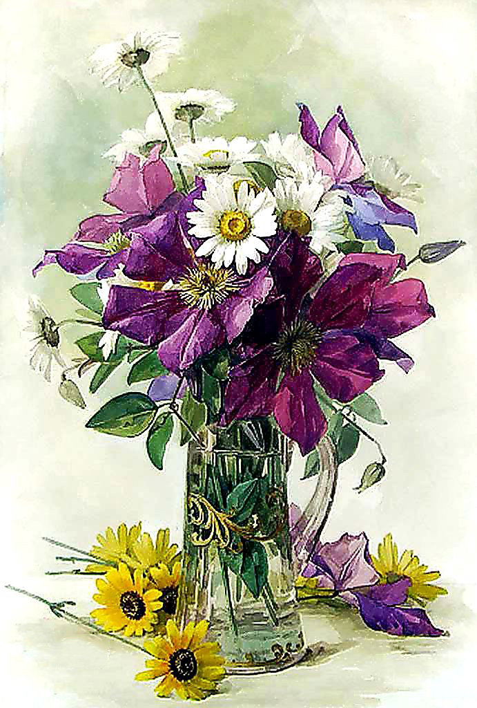 Натюрморт. - живопись., натюрморт, цветы - оригинал