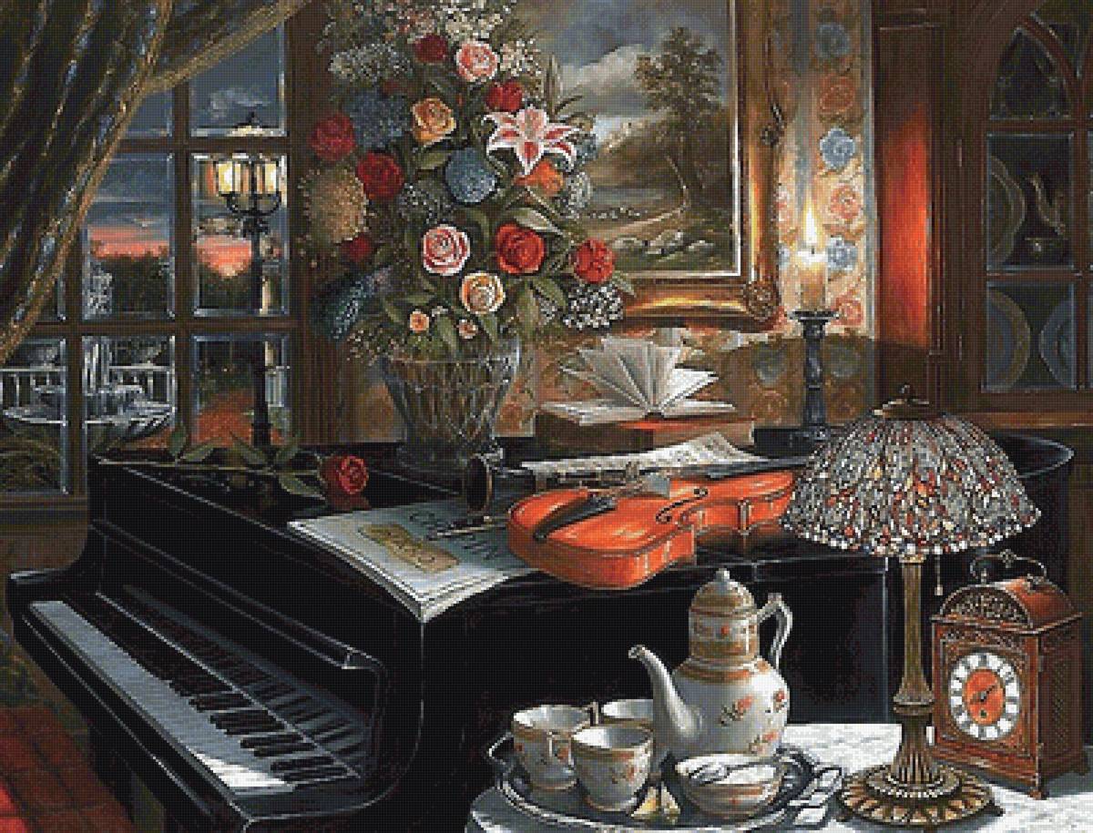 вечерний чай - картина - предпросмотр