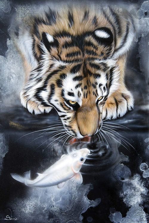 tiger and fish - tiger - оригинал