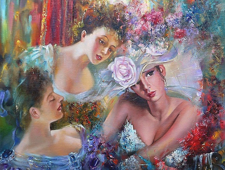 девушки - художник виталий жук - оригинал