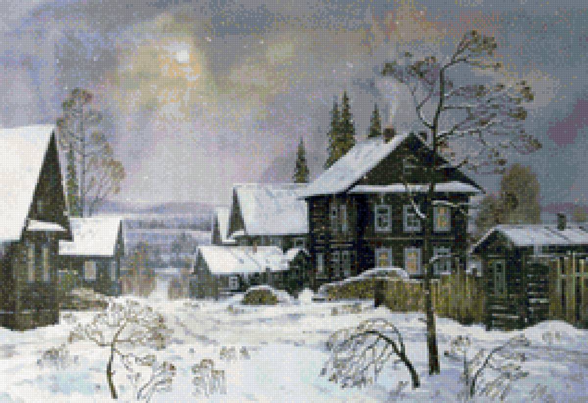 Худ. Артур Костылев - пейзаж зима, город - предпросмотр