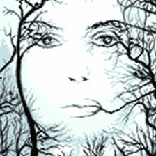 Схема вышивки «Лицо сквозь деревья»