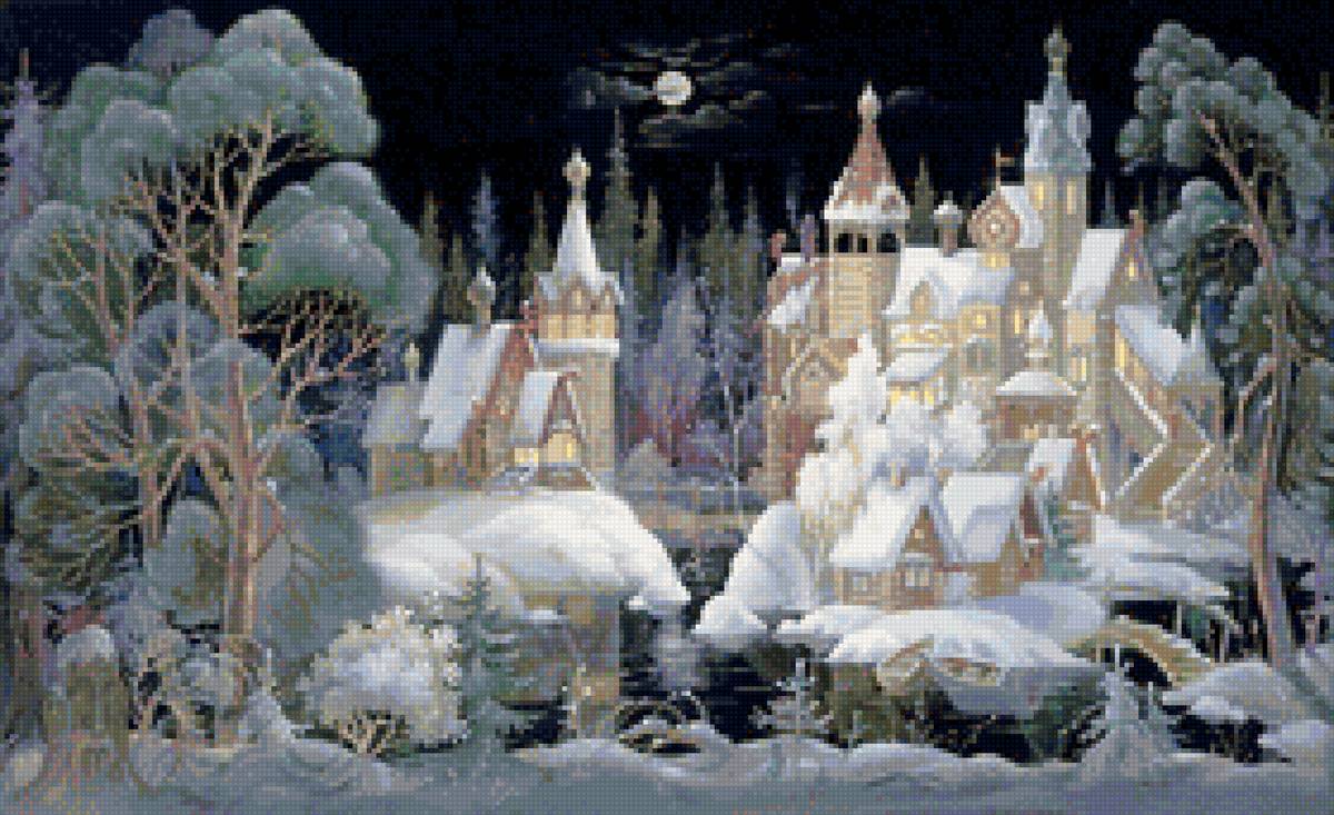 Берендеево царство - дворец, пейзаж зима, снег, природа - предпросмотр