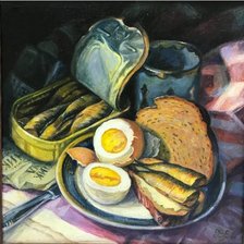 Схема вышивки «Натюрморт шпроты»