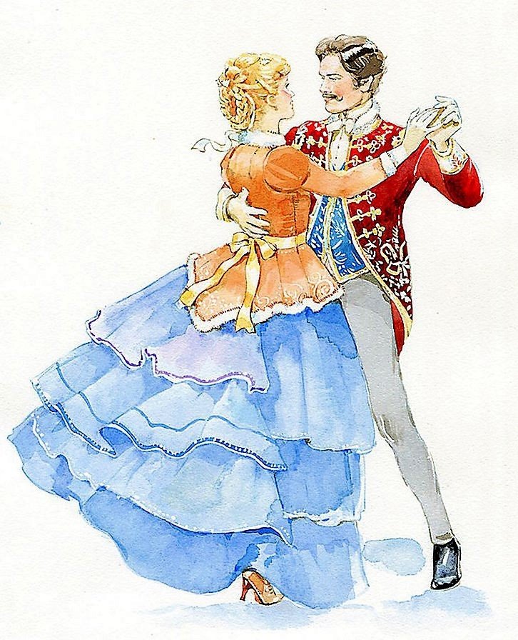 вальс - рисунок, люди - оригинал