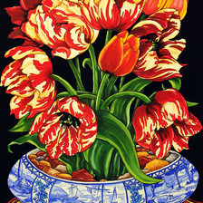 Оригинал схемы вышивки «Тюльпаны» (№1833109)