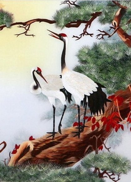 журавли на ветке - оригинал