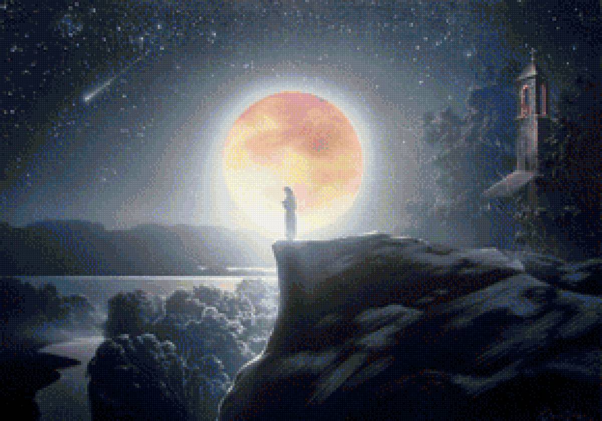 Молитва - море, скалы, ночь, пейзаж - предпросмотр