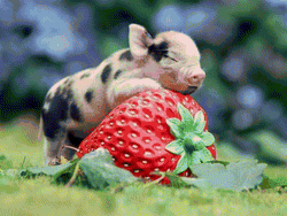 Свинка и клубника - свинка - предпросмотр