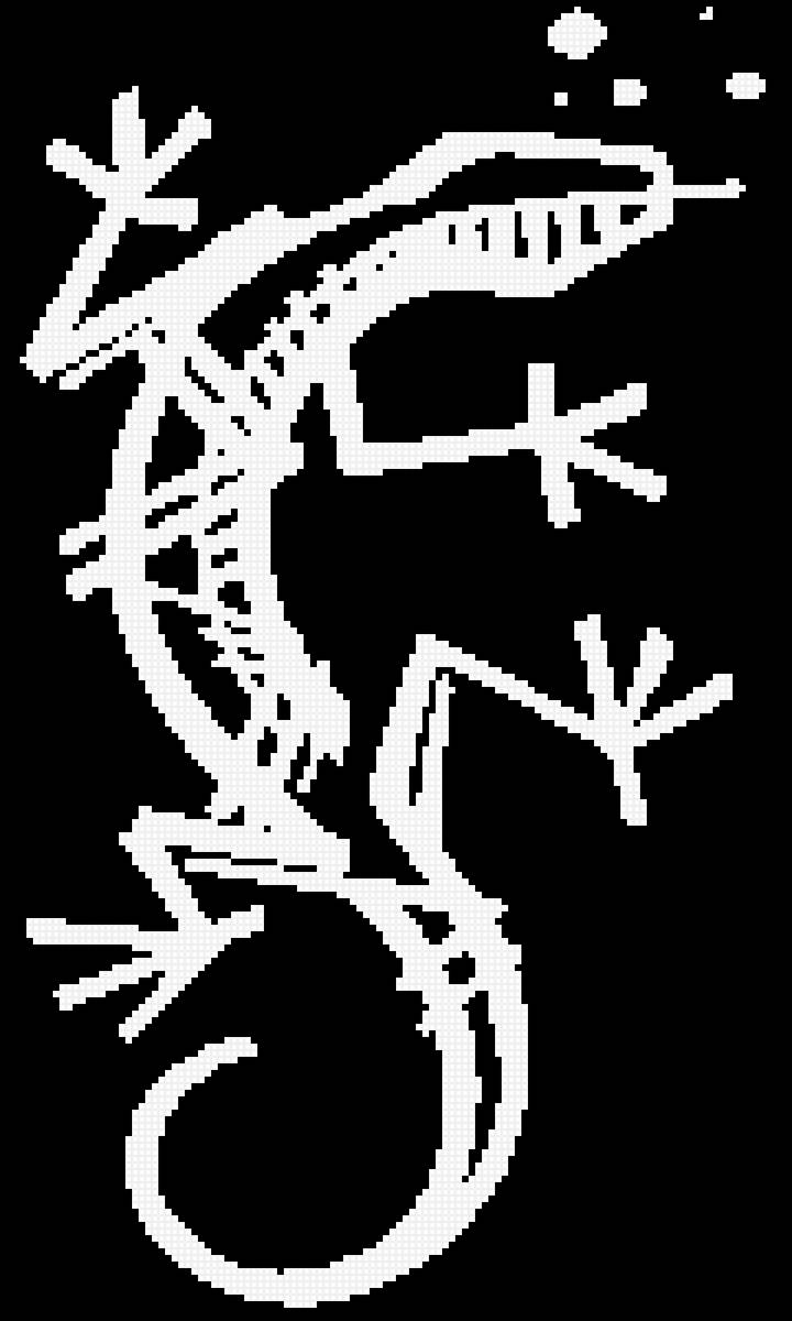 Ящерица монохром - ящерица монохром негатив - предпросмотр