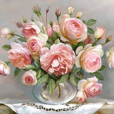 Схема вышивки «váza,ruže»