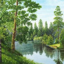 Схема вышивки «пейзаж»