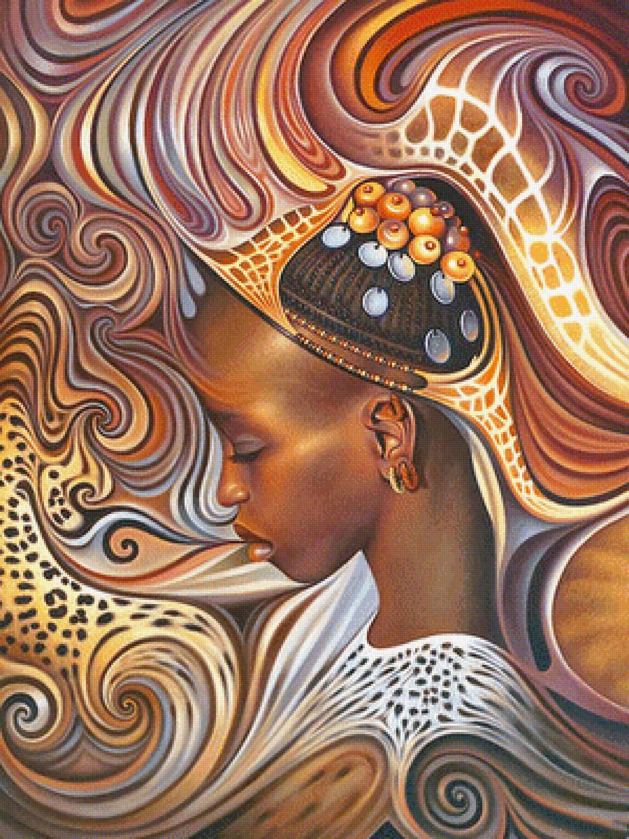 Африканские мотивы. Девушка - африка, девушка - предпросмотр