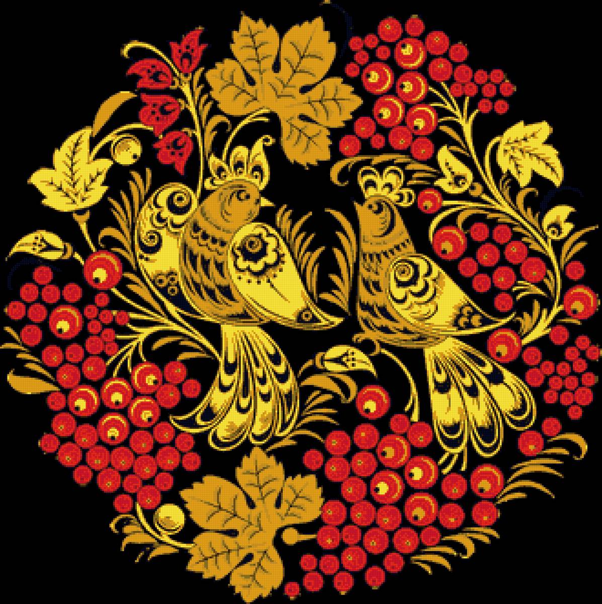 Хохлома - узор, цветы, хохлома - предпросмотр