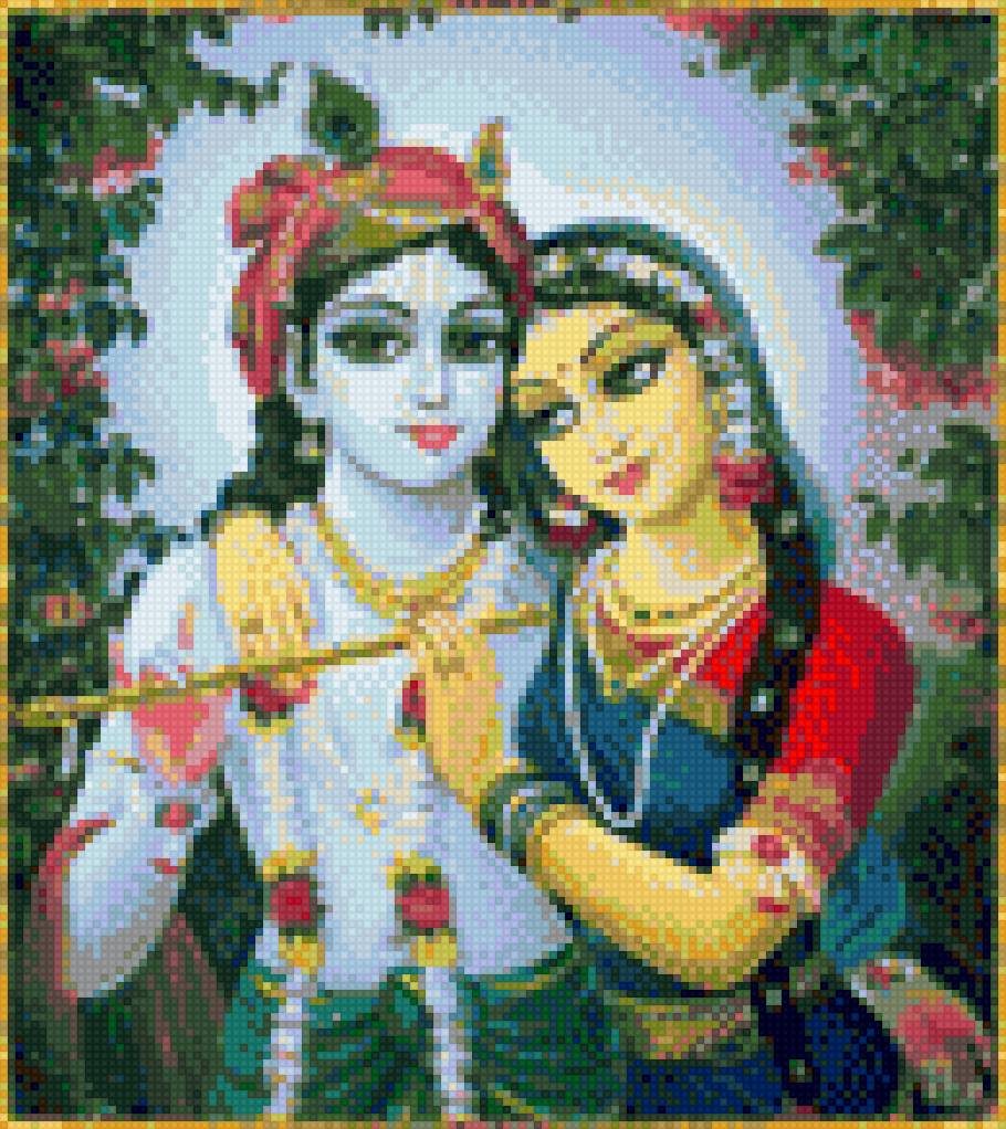 Кришна и Радха в обнимку - радха, кришна - предпросмотр