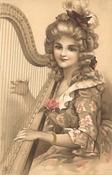 ретро девушка - открытка - оригинал