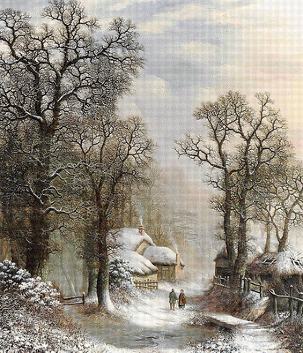 Зимний пейзаж. - живопись., пейзаж - предпросмотр