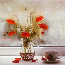 Схема вышивки «Дождь за окном»