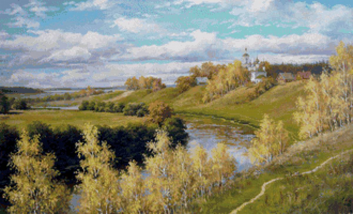 Худ. Булыгин И.Н. - река, природа, пейзаж осень - предпросмотр