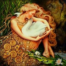 Схема вышивки «ДЕВУШКА C ПТИЦОЙ»