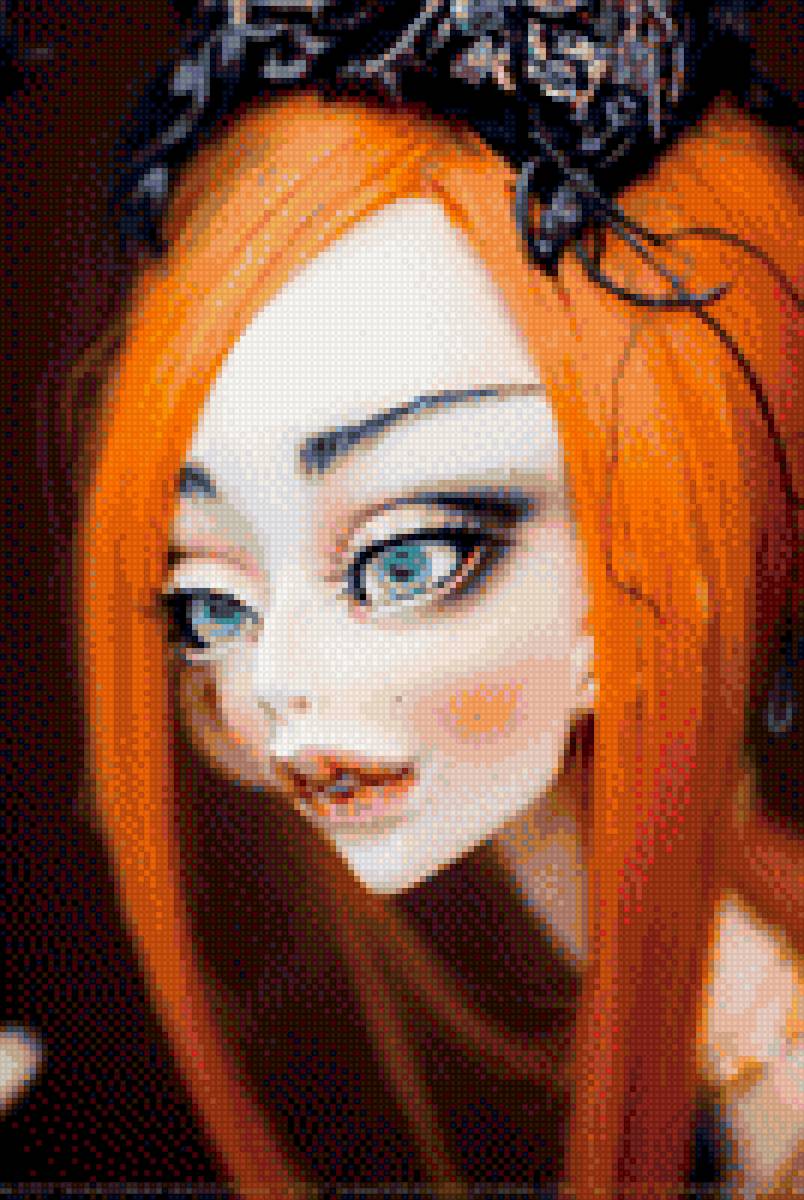 рыжая кукла - гламур, кукла, портрет куклы - предпросмотр