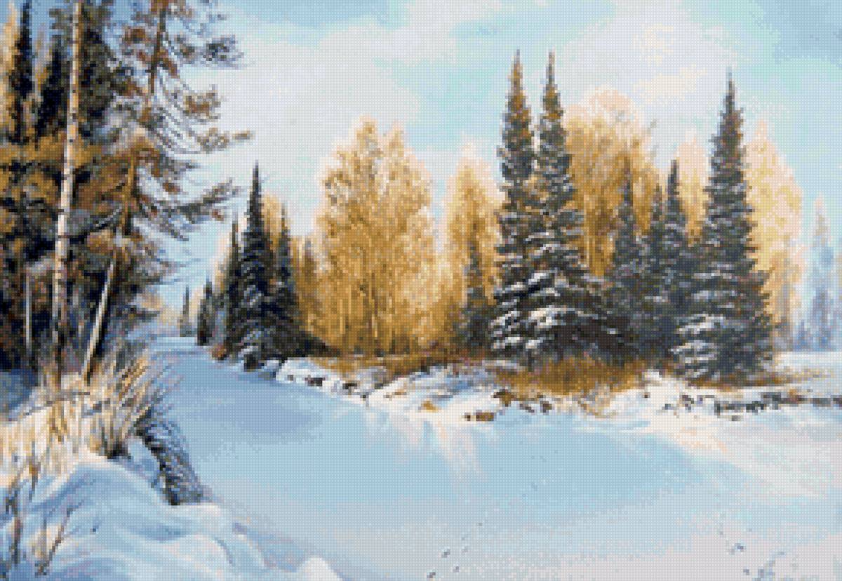 Худ. Былич А.Л. МОРОЗ И ...) - природа, снег, пейзаж зима, лес - предпросмотр