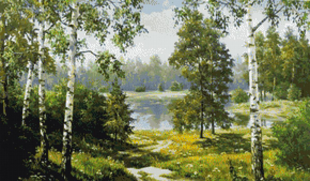 пейзаж - лето, у реки, природа - предпросмотр