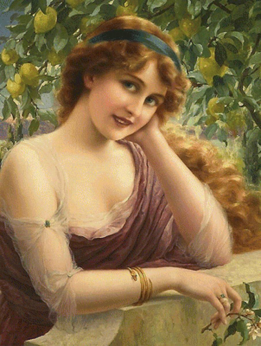 длинноволосая - картина - предпросмотр