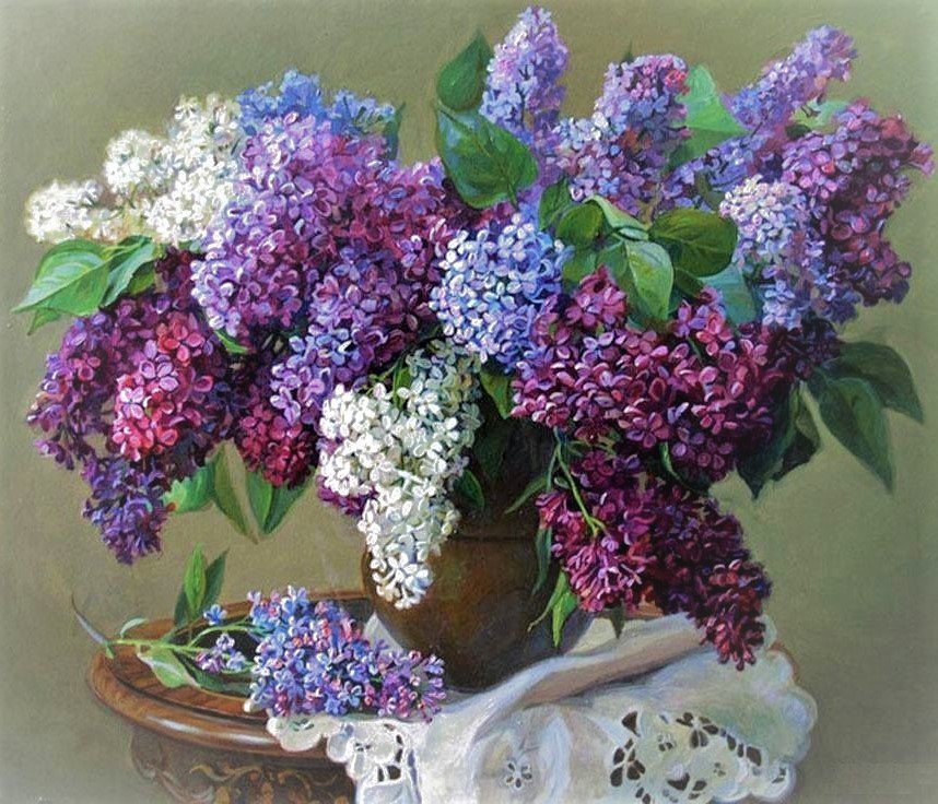сирень в вазе - натюрморт, цветы - оригинал