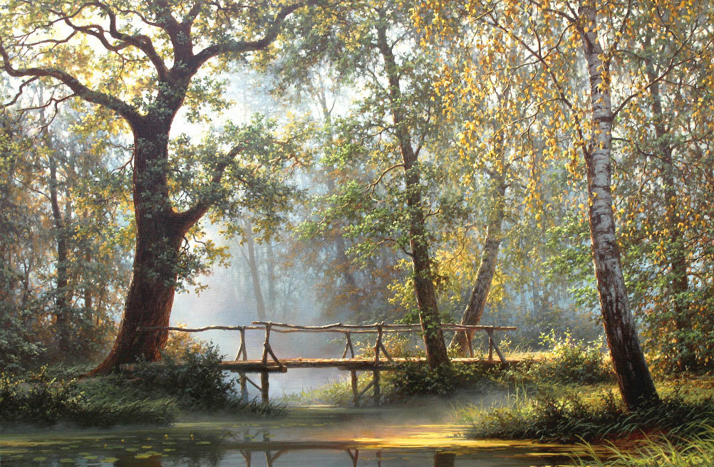 Худ. Валерий Корчак - пейзаж лето, природа, парк - оригинал