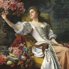 Схема вышивки «девушка с цветами»