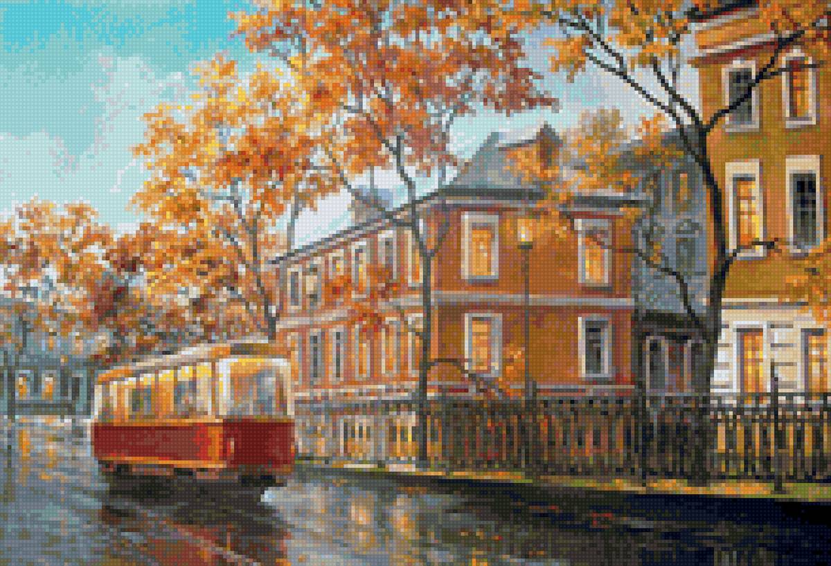 Худ.Гордеева Мария Анатольевна - трамвай, осень, город - предпросмотр