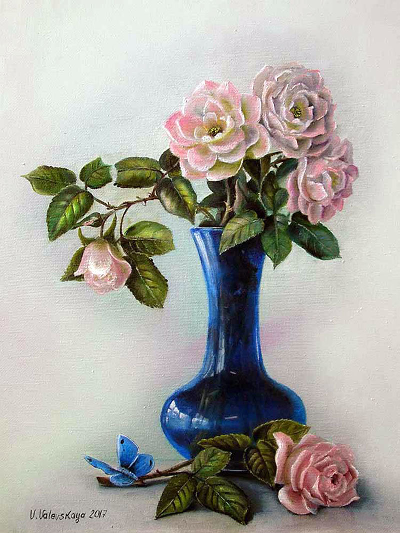 розы в вазе - оригинал