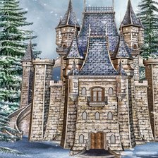 Схема вышивки «замок зимой»
