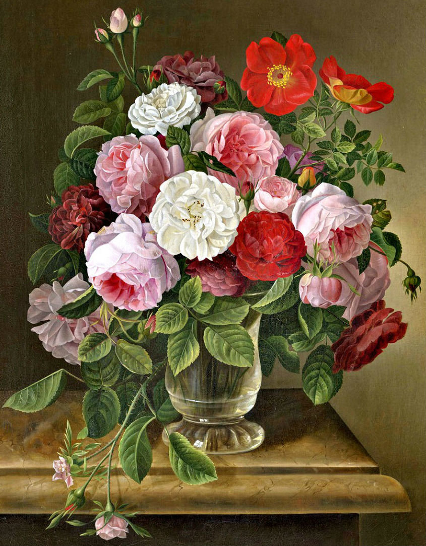 Букет в вазе - цветы в вазе, цветы, розы - оригинал