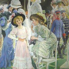 Схема вышивки «дамы на скачках»