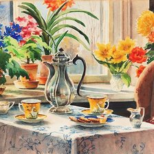 Схема вышивки «стол у окна»