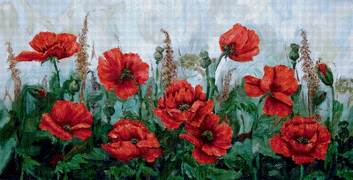 По картине Алины Степанюк - цветы, маки - предпросмотр