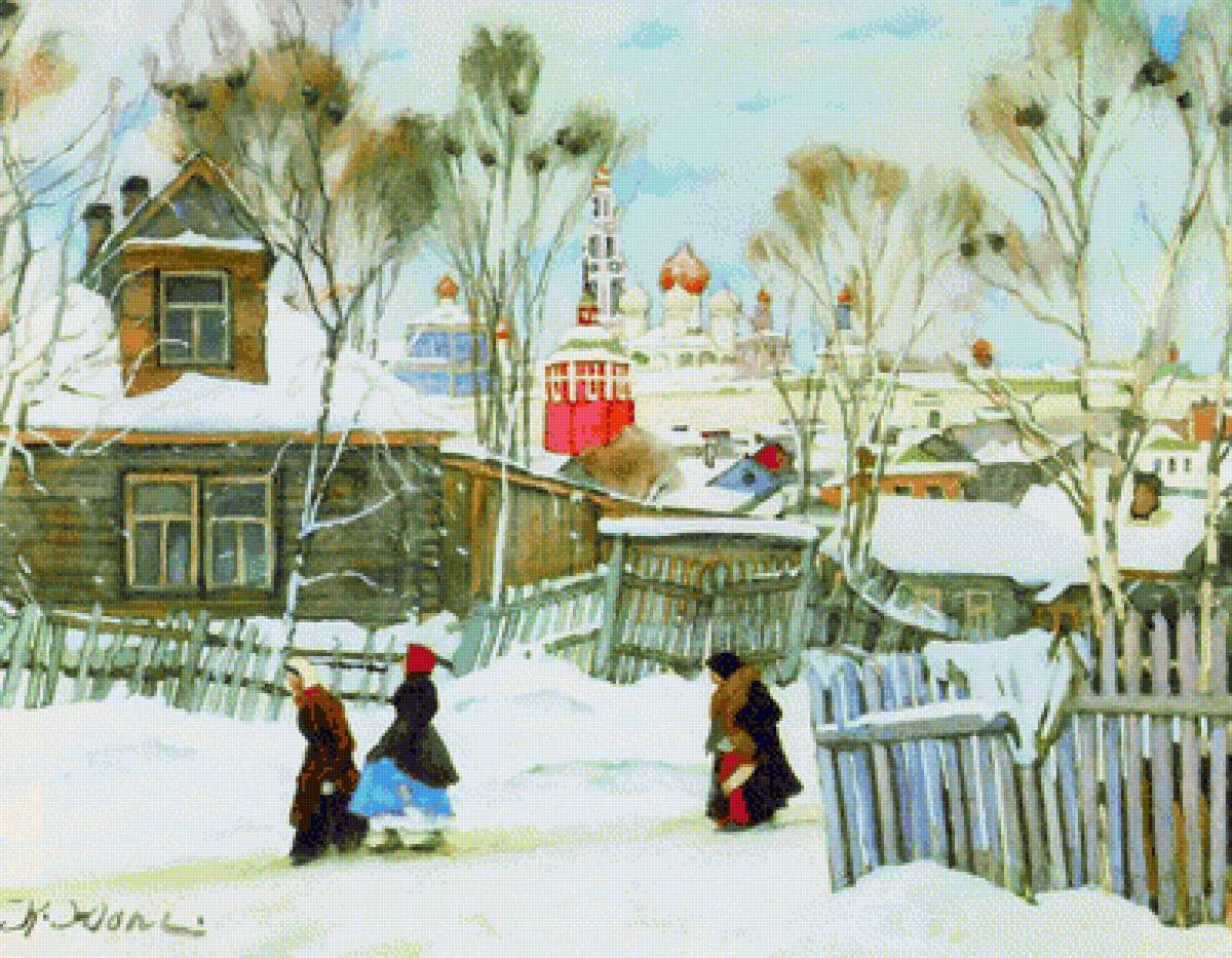 Юон Вид Троицкой лавры - юон, картины, вид троицкой лавры - предпросмотр