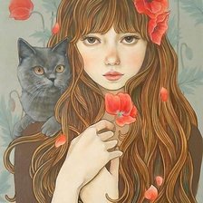 Схема вышивки «Девушка»